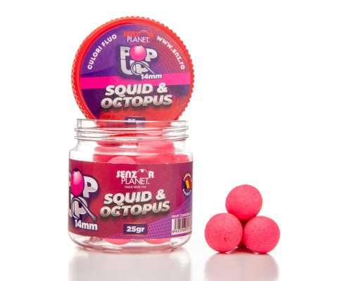 Плавающие бойлы Pop-Up Squid & Octopus (розовые) 14mm 25g
