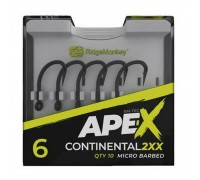 Крючки Ridge Monkey Ape-X Continental 2XX Barbed size 6