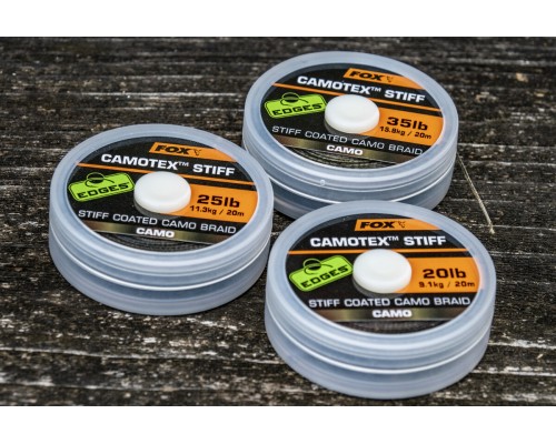 Camotex Semi Stiff 25lb - Поводковый материал в оплетке 20m Dark Camo