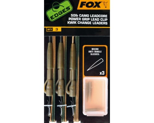 Fox Edges Ready tied Camo Leadcore Lead Clip Leaders - Готовая оснастка