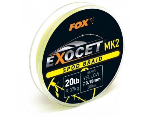 Exocet MK2 spod braid 0.18mm / 20lb X 300m - yellow - Шнур сподовый