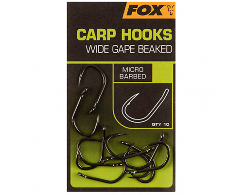 Fox Carp Hooks - Wide Gape - size 8 - Крючки