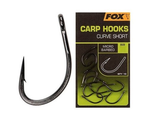Fox Carp Hooks - Curve Shank Short - size 6 - Крючки