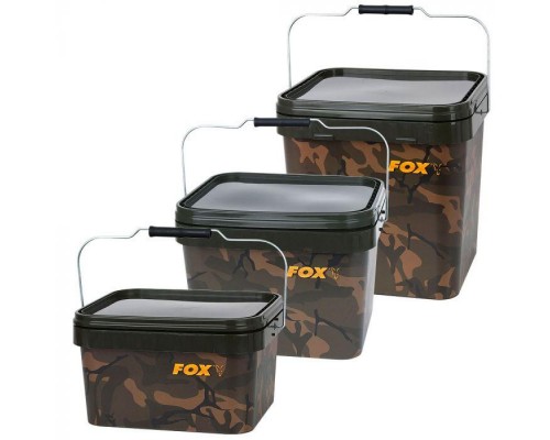 Камуфляжное прямоугольное ведро Fox Camo square bucket 10L
