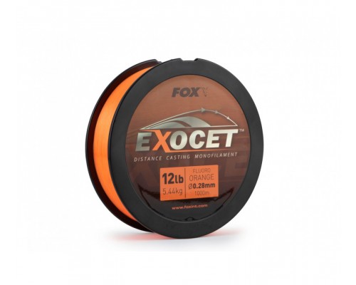 Fox EXOCET FLUORO ORANGE MONO 0.28mm 12lb / 5.5kg - Леска карповая, оранжевого цвета (1000m)