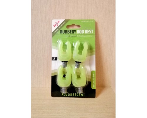 Комплект резиновых держателей удилищ - флуоресцентный, 4шт