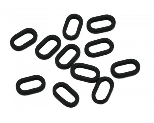Металлические овальные кольца 4.5мм - черно-матовые, 10 шт/уп