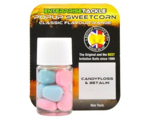Искусственная кукуруза в ароматизаторе Enterprise Tackle Classic Pop-up Sweetcorn Range Candyfloss & Betalin Pink & Washed out Blue (сахарная вата и беталин)
