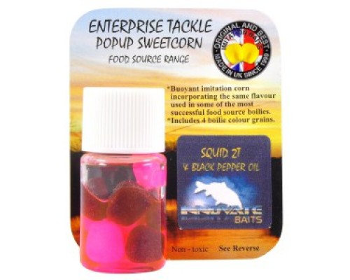 Искусственная кукуруза в ароматизаторе Enterprise Tackle Food Source Pop-up Sweetcorn Range Innovate Baits Squid Fluoro Pink & 2T (кальмар)