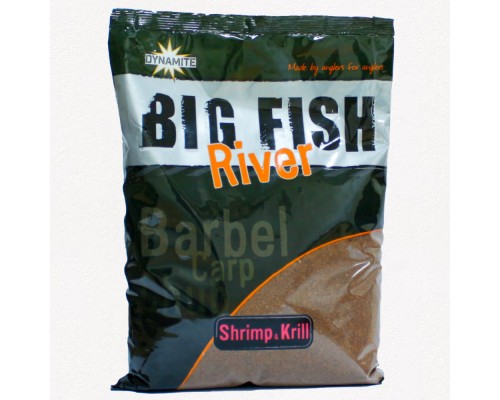 Прикормка Dynamite Baits Big Fish River Groundbait Shrimp & Krill (креветка и криль) 1.8kg